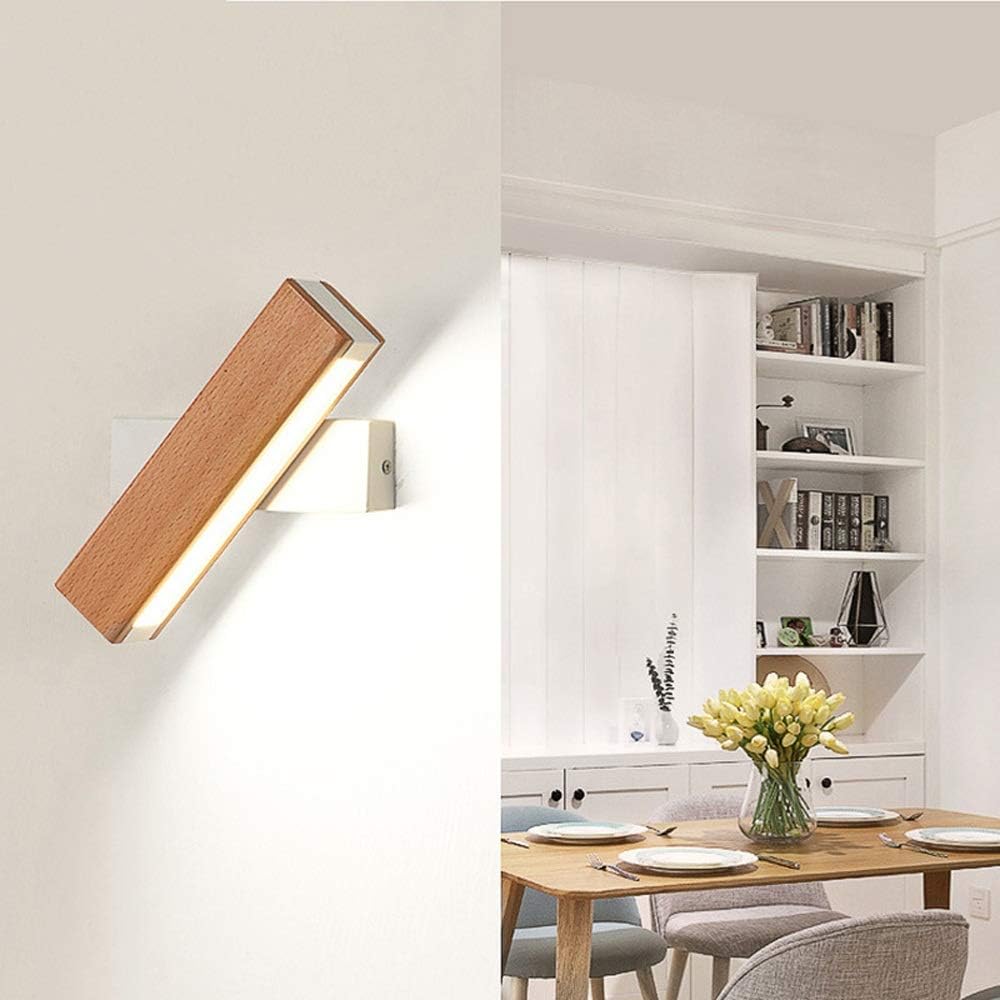 Rotatable LED Nordic Solid Wood Wall Light