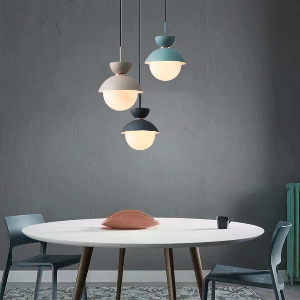 Scandinavian Macaron Style Glass Ball Pendant Light