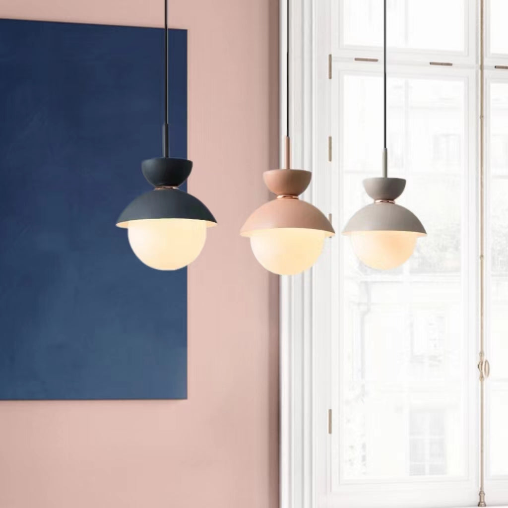 Scandinavian Macaron Style Glass Ball Pendant Light