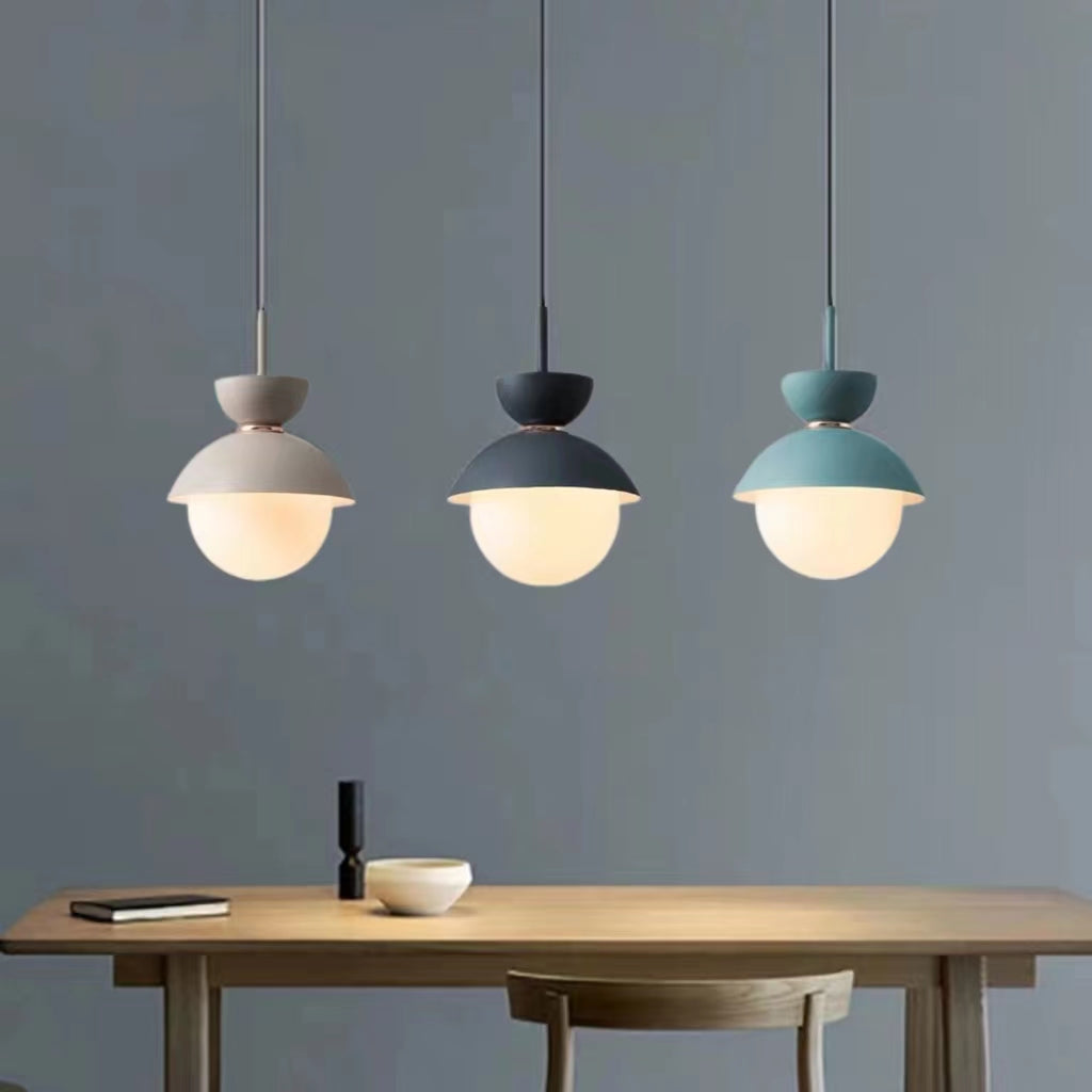 Scandinavian Macaron Style Glass Ball Pendant Light