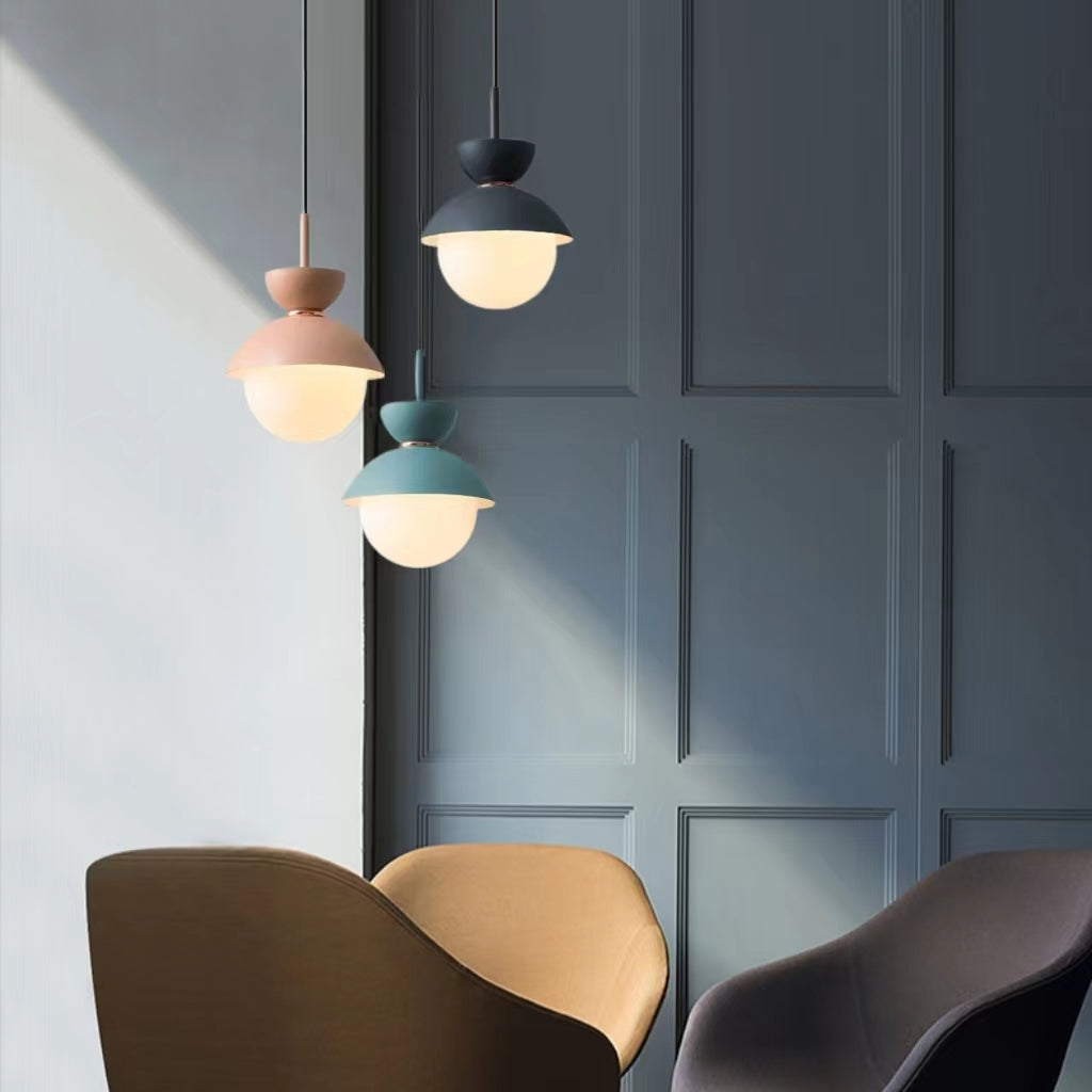 Scandinavian Macaron Style Glass Ball Pendant Light
