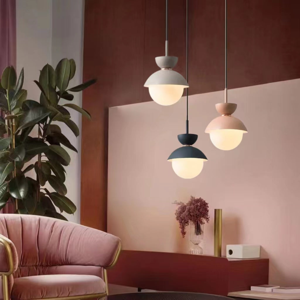 Scandinavian Macaron Style Glass Ball Pendant Light