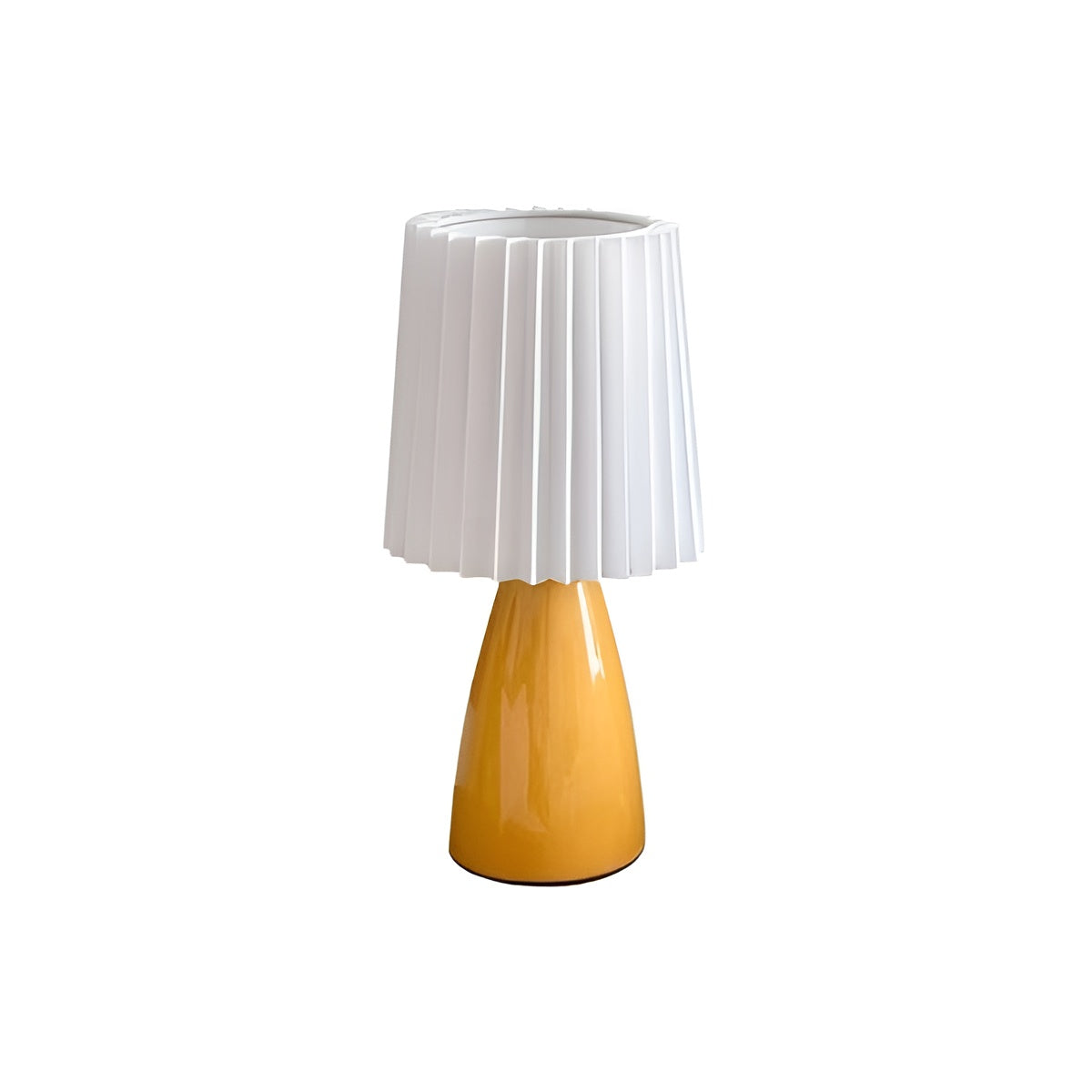 Scandinavian Style Pleated Small Glass Table Lamp