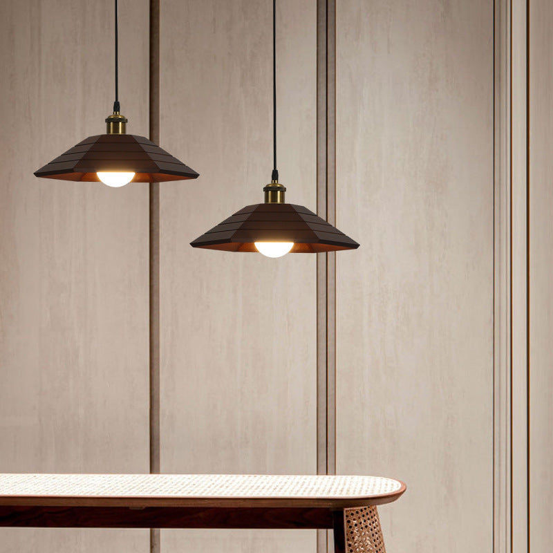 Simple Japanese Style Rustic Wooden Pendant Light