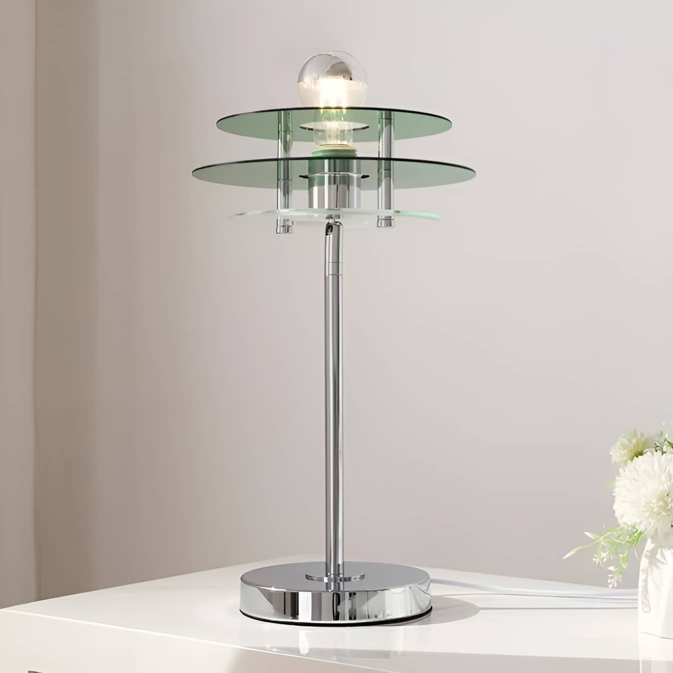 Space Age Ambient UFO Acrylic Table Lamp