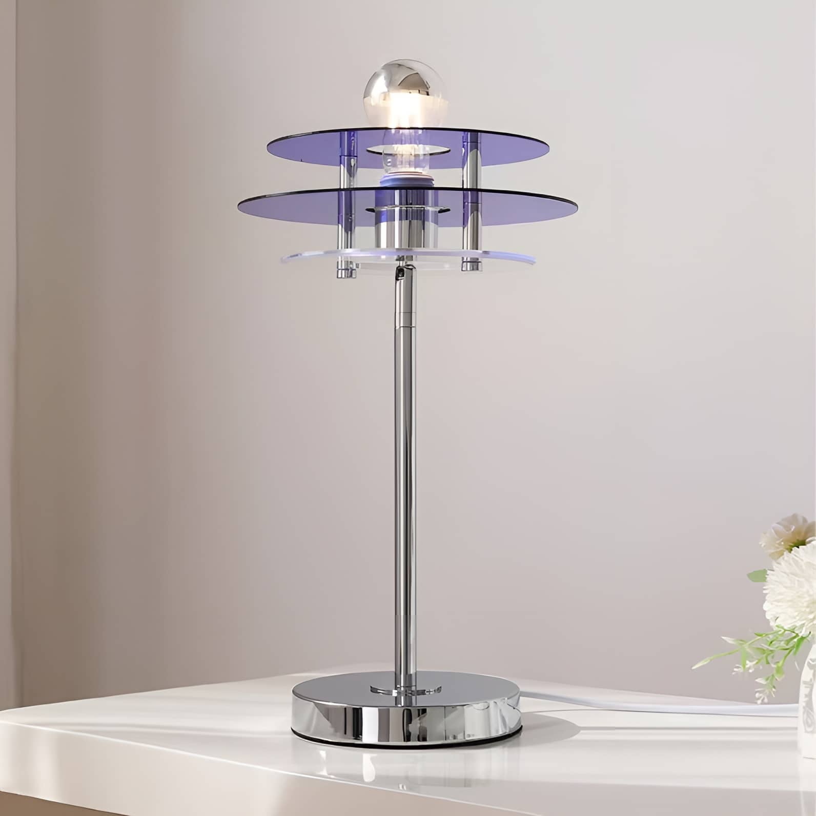 Space Age Ambient UFO Acrylic Table Lamp