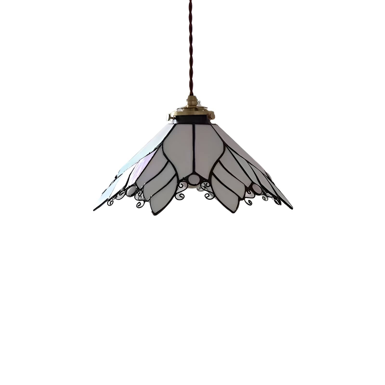 Suspension en verre teinté feuille Tiffany
