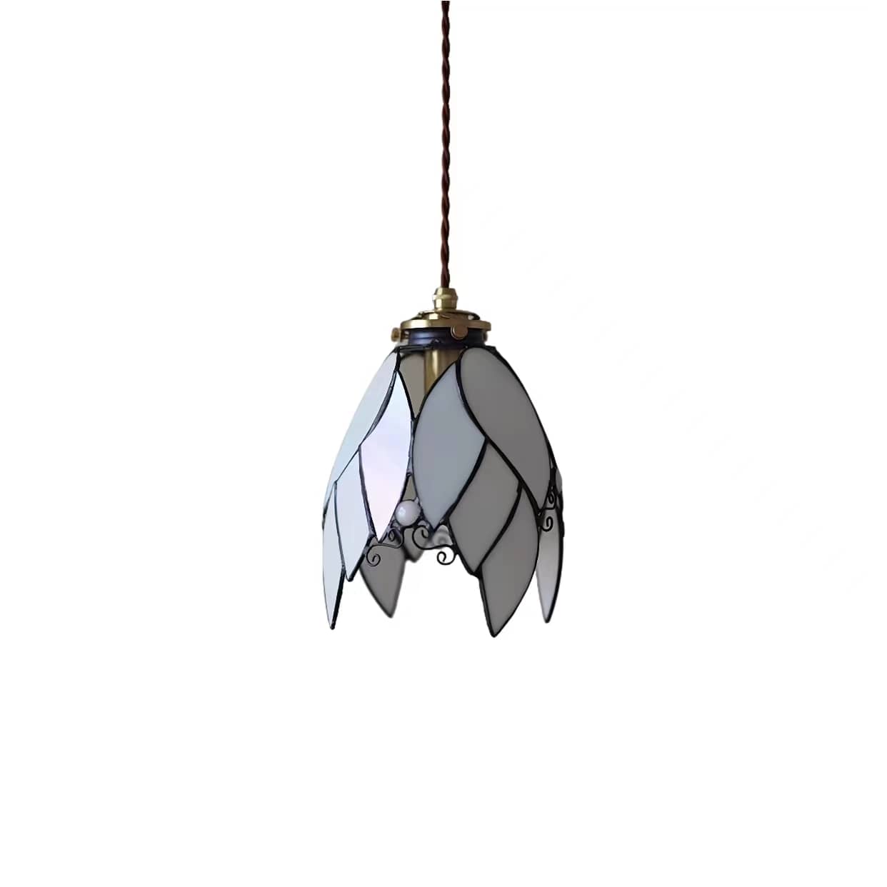 Suspension en verre teinté feuille Tiffany