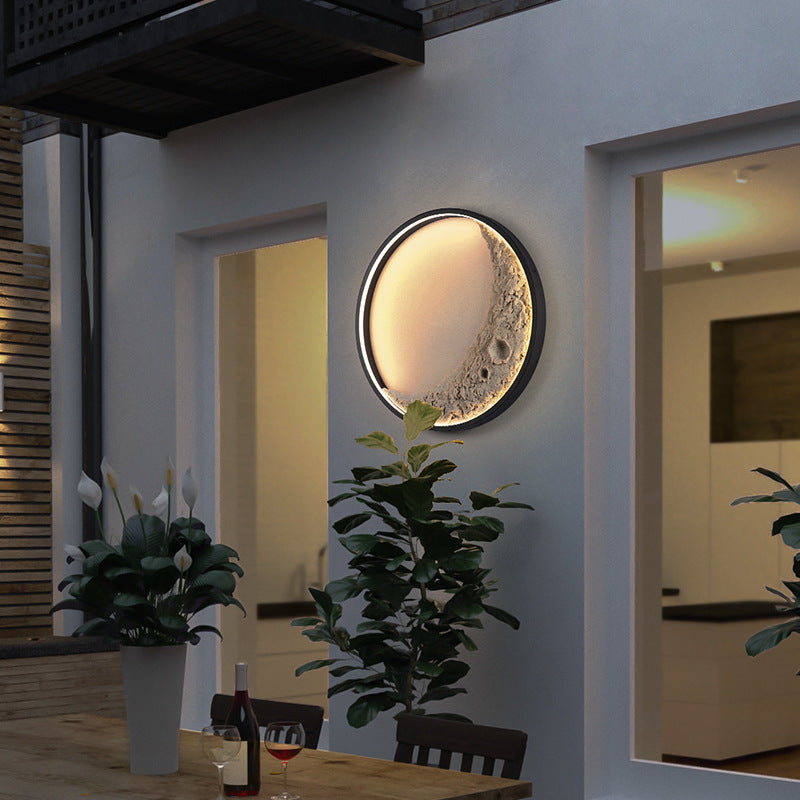 Creative 3D Resin Moon Shape Wall Light