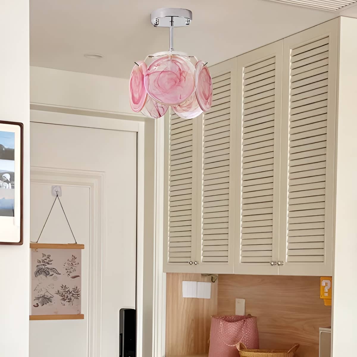 Murano Glass Petal Art Nouveau Ceiling Light