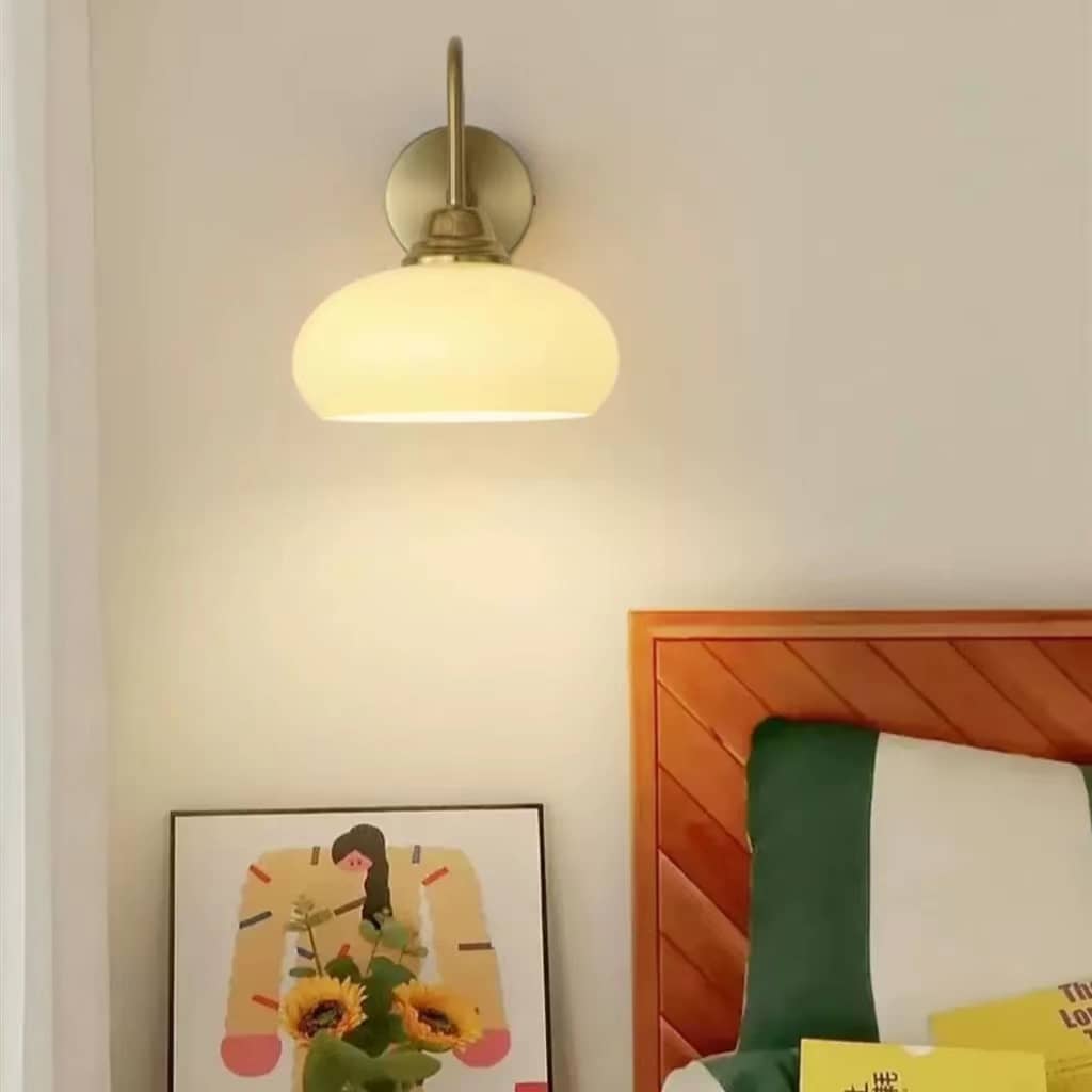 Vintage Bauhaus Glass Wall Light