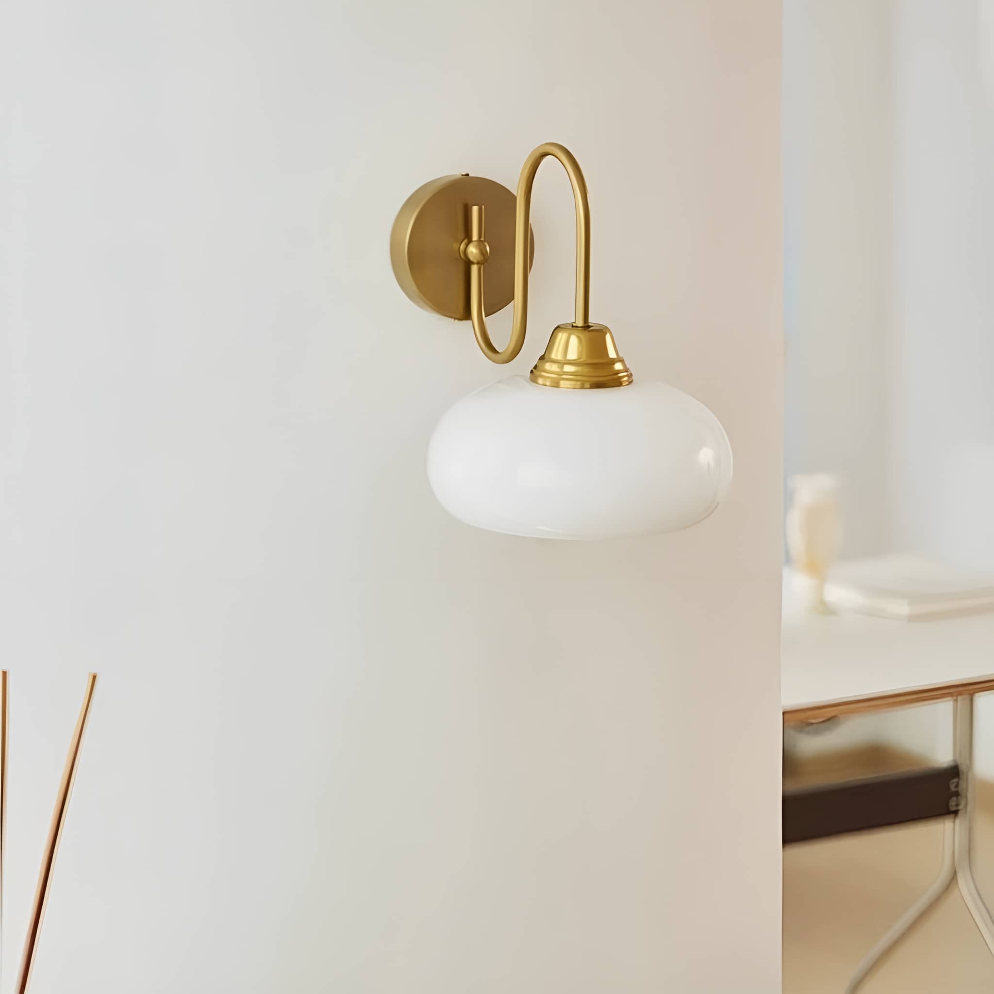 Vintage Bauhaus Glass Wall Light