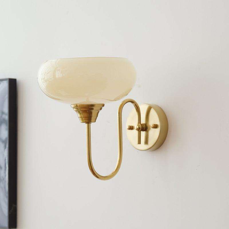 Vintage Bauhaus Glass Wall Light