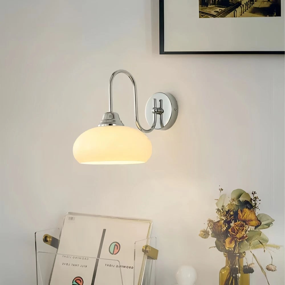 Vintage Bauhaus Glass Wall Light