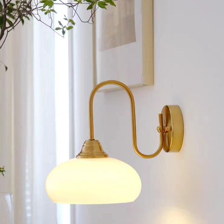 Vintage Bauhaus Glass Wall Light