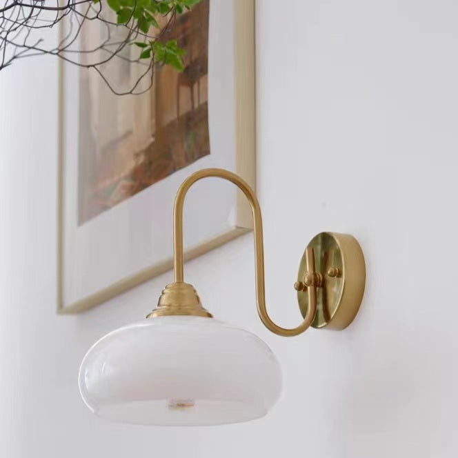 Vintage Bauhaus Glass Wall Light