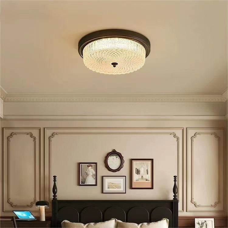 Vintage American Style Round Glass Ceiling Light