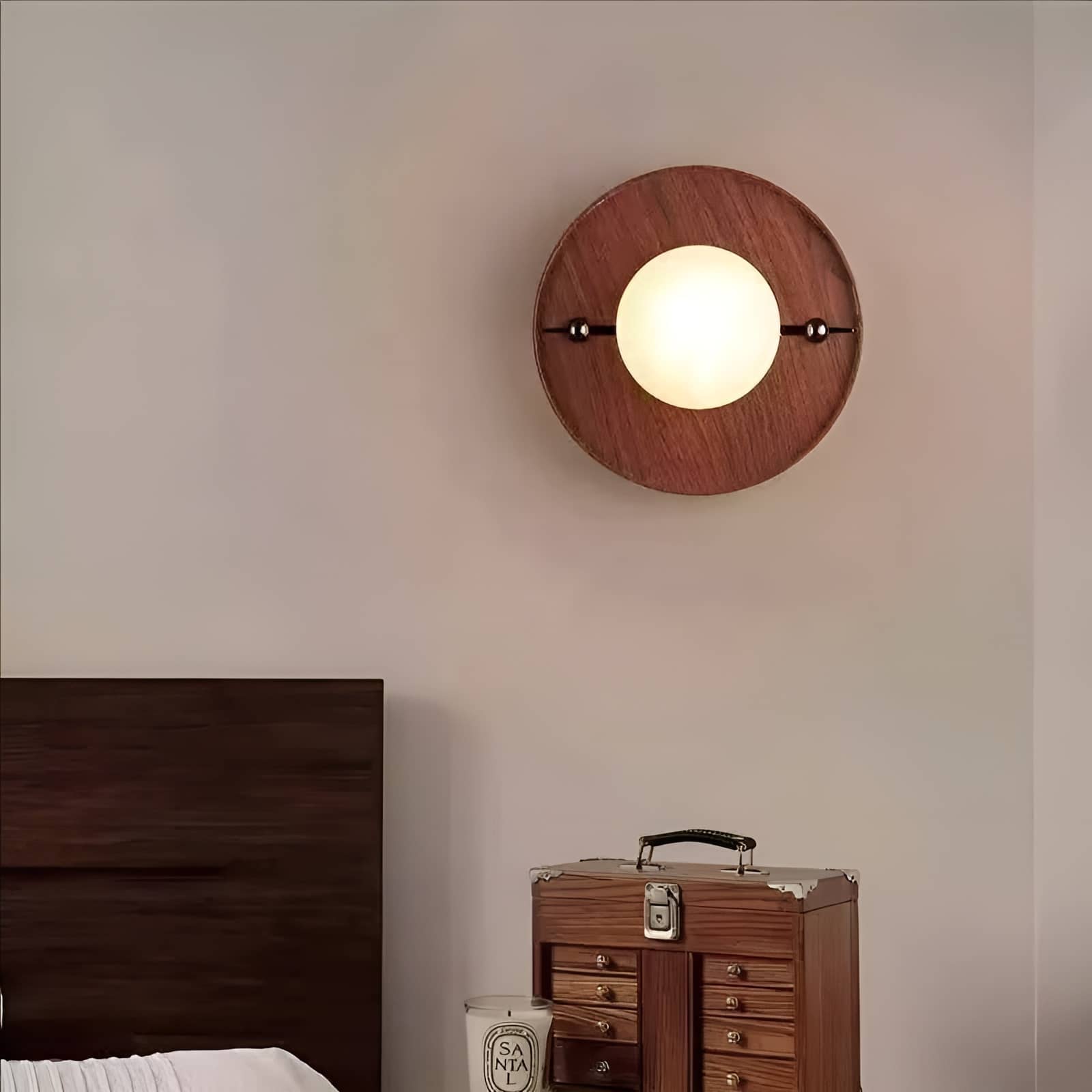 Vintage Decorative Marble Globe Wall Sconce