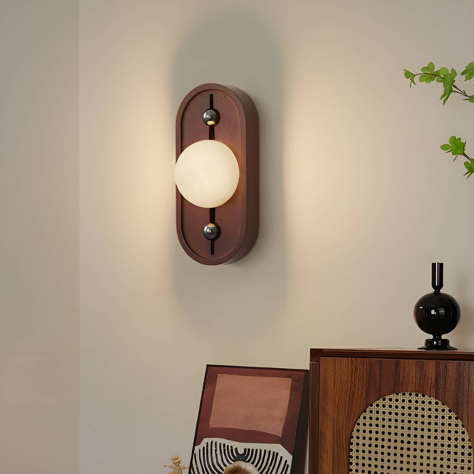 Vintage Decorative Marble Globe Wall Sconce