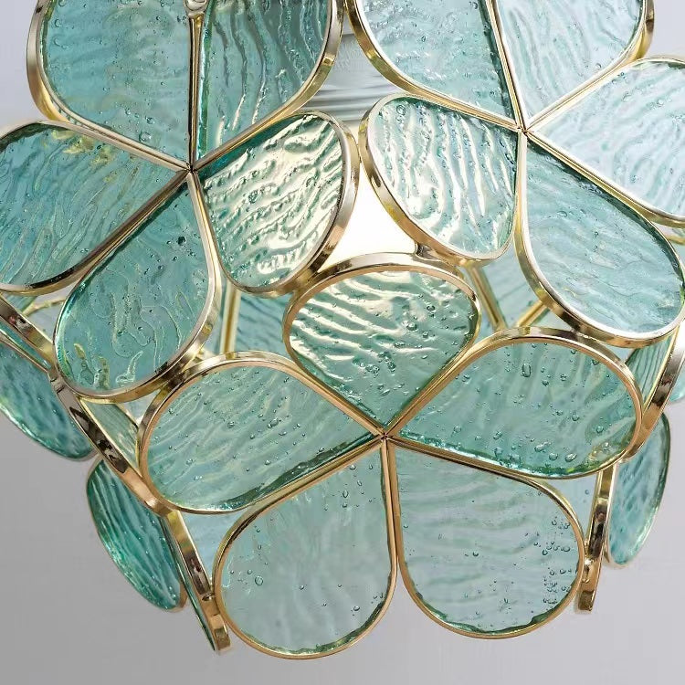 Vintage Romantic Flower Petal Glass Table Lamp
