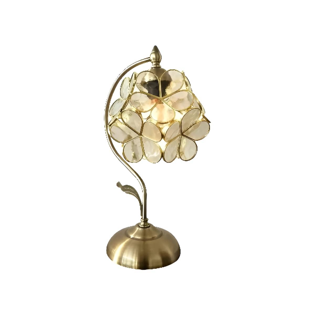 Vintage Romantic Flower Petal Glass Table Lamp