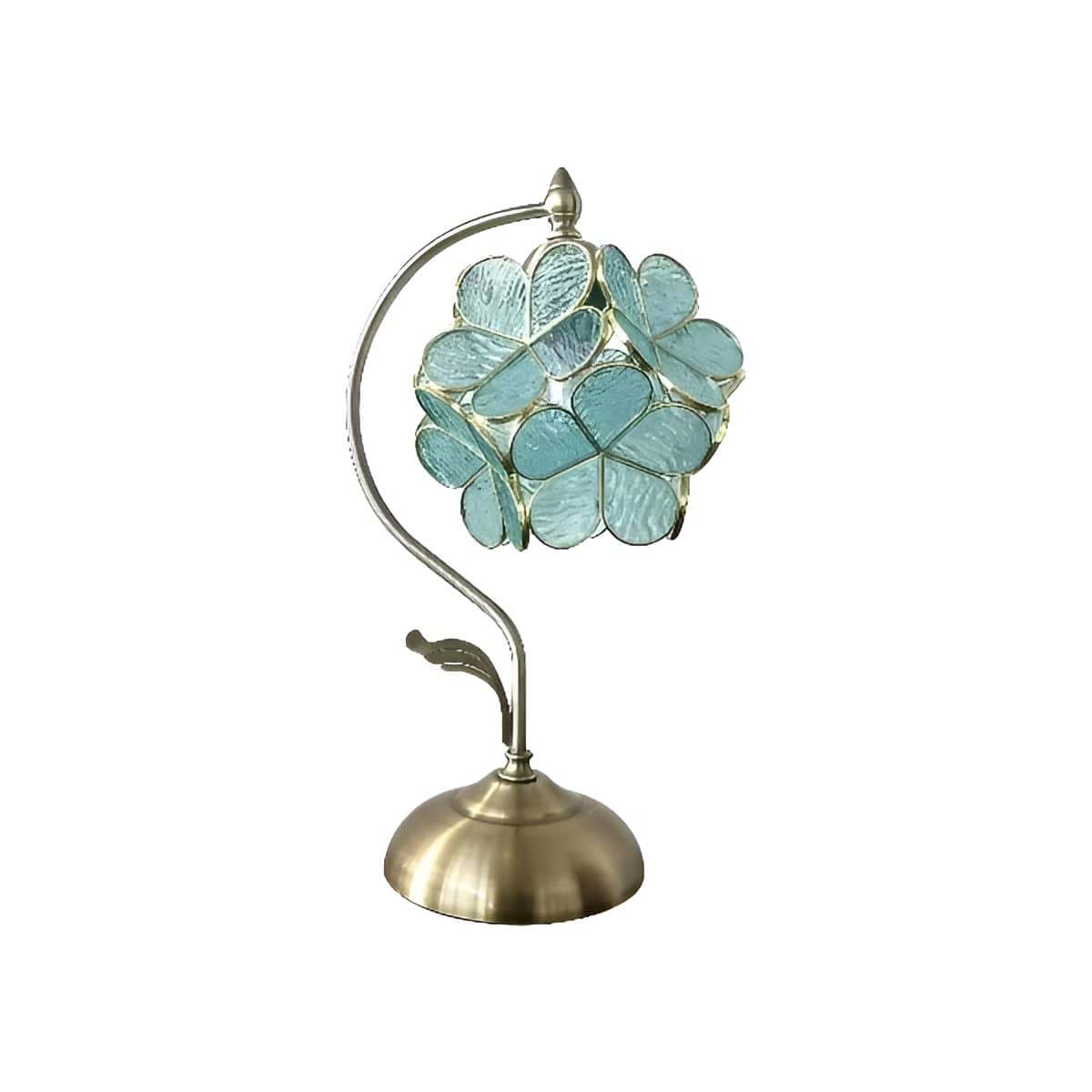 Vintage Romantic Flower Petal Glass Table Lamp