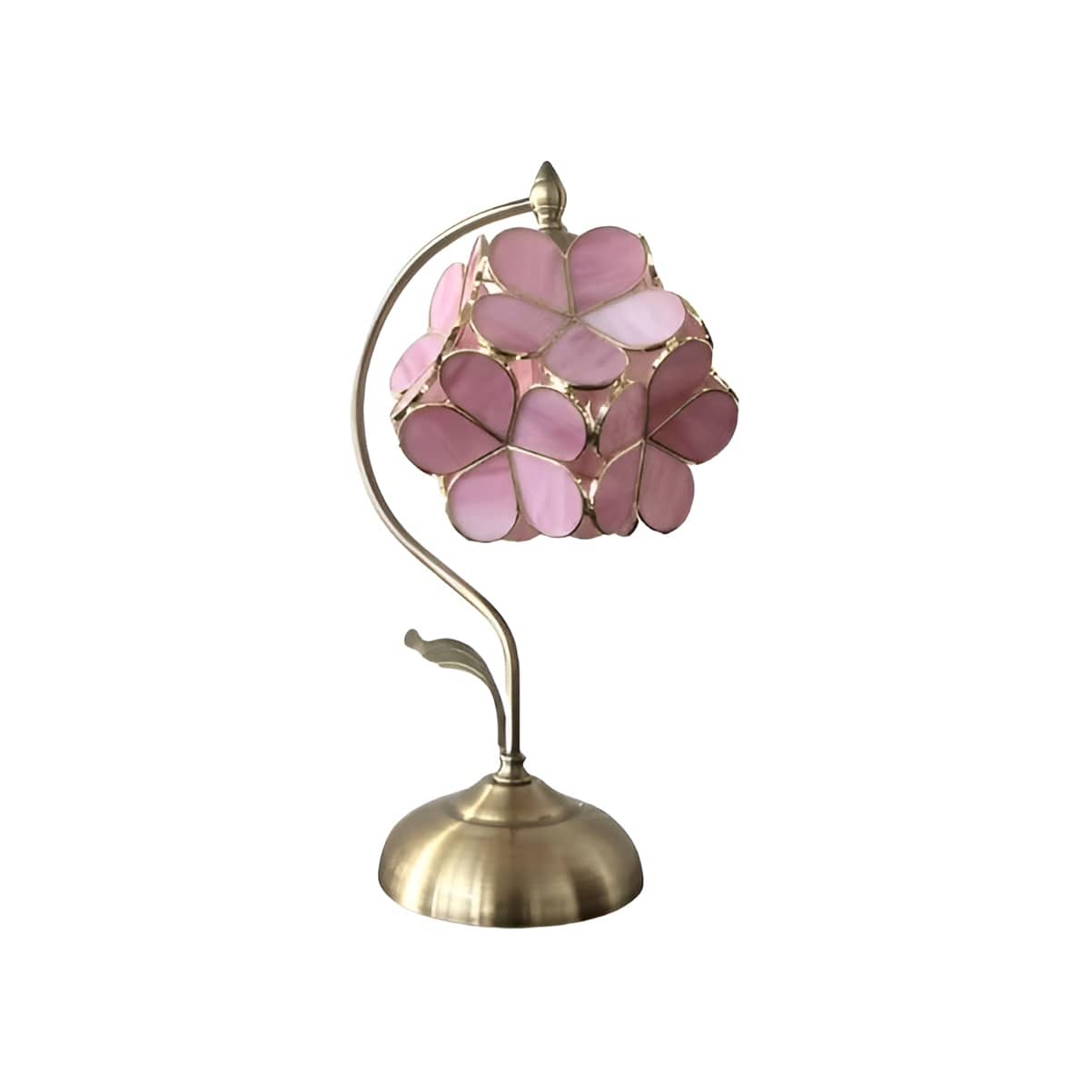 Vintage Romantic Flower Petal Glass Table Lamp