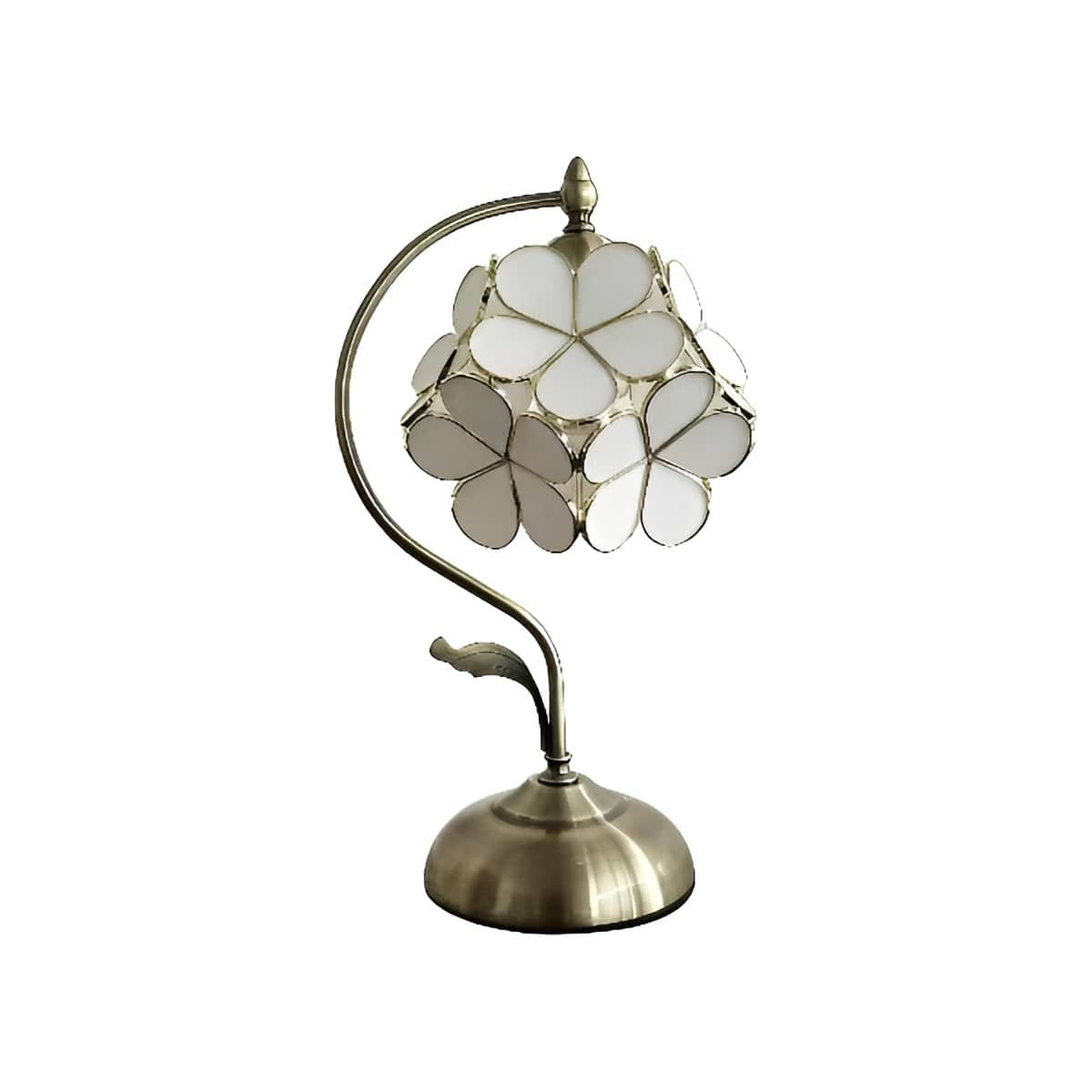 Vintage Romantic Flower Petal Glass Table Lamp
