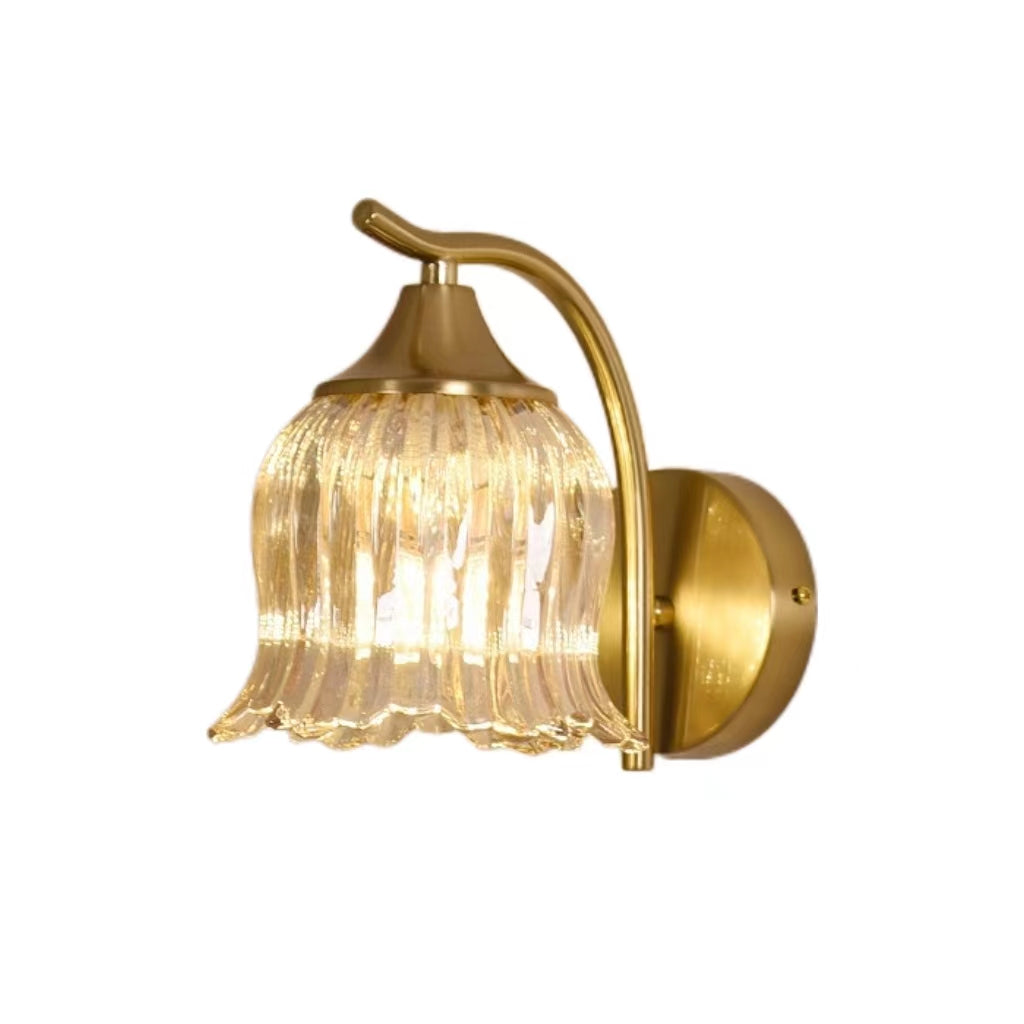 Classic Gold Arm Flower Wall Light