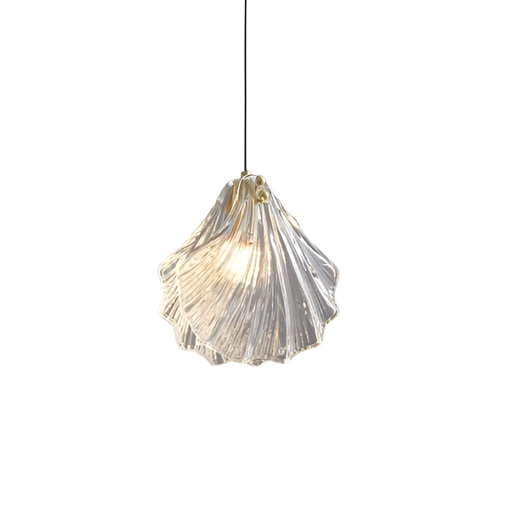 Suspension vintage en verre coquillage