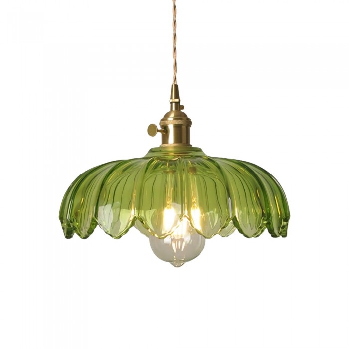 Vintage Lotus Glass Pendant Light