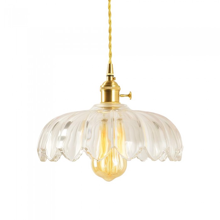 Vintage Lotus Glass Pendant Light