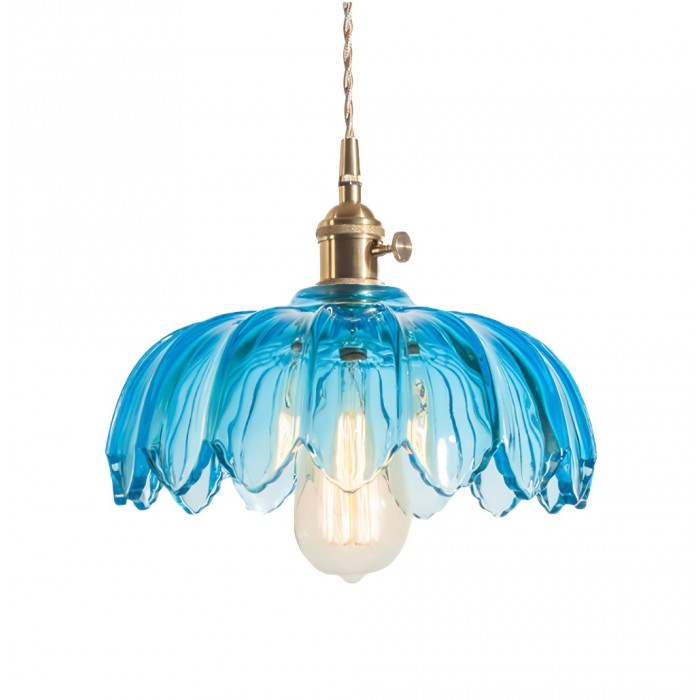 Vintage Lotus Glass Pendant Light