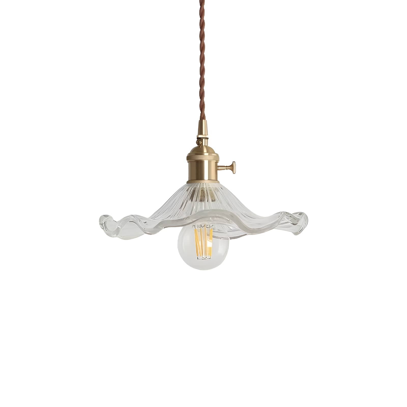 Hibiscus Flower Glass Vintage Style Pendant Light