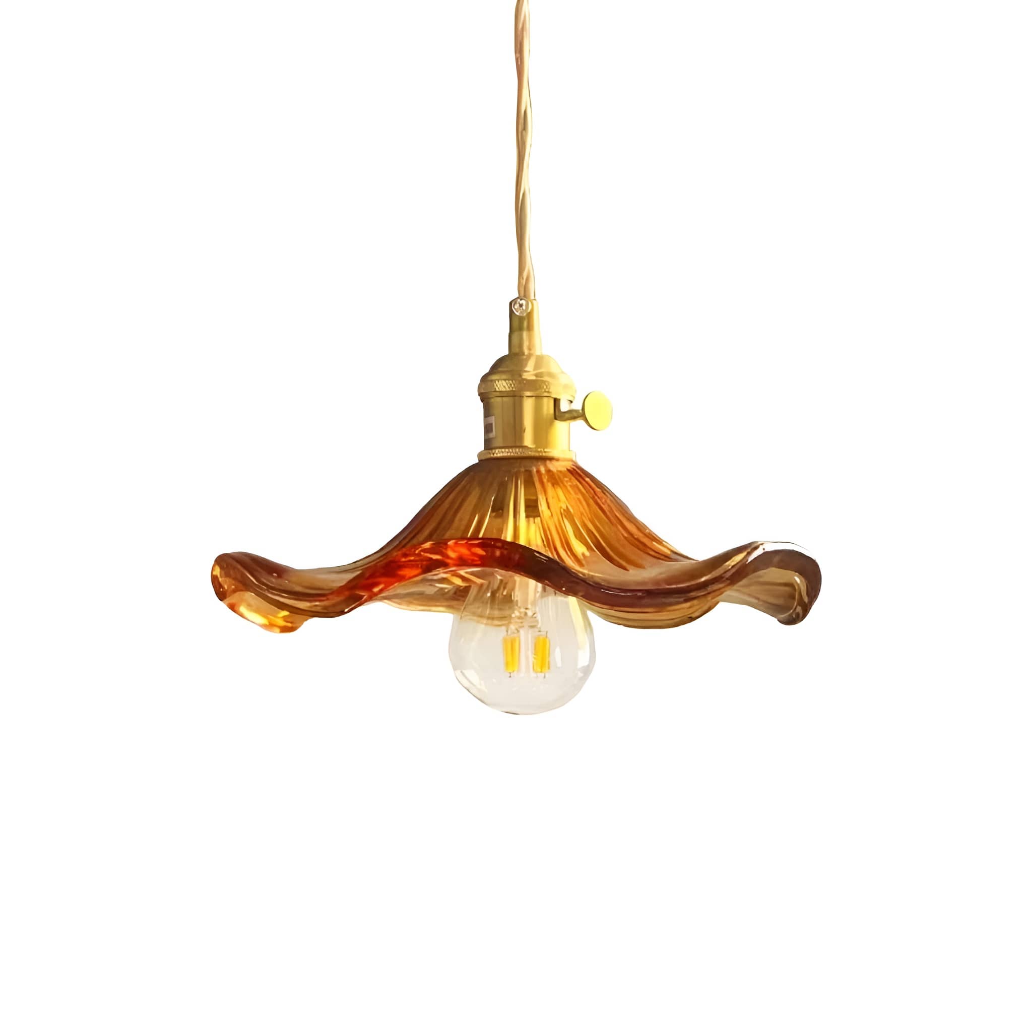 Hibiscus Flower Glass Vintage Style Pendant Light