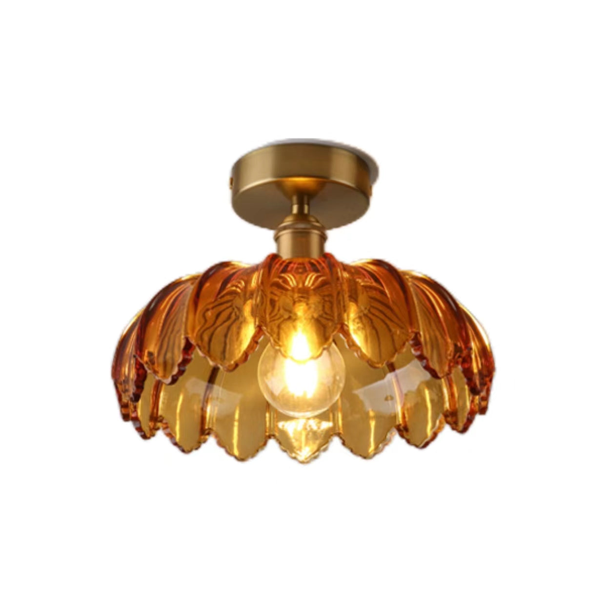 Vintage Lotus Flower Glass Ceiling Light