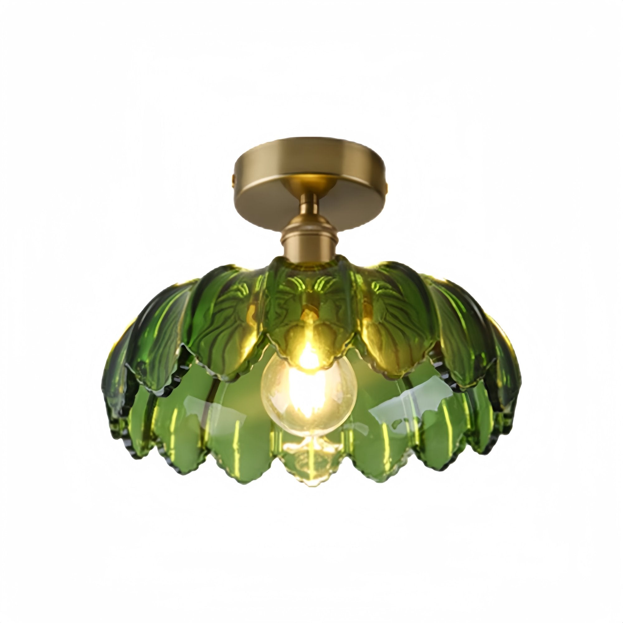Vintage Lotus Flower Glass Ceiling Light