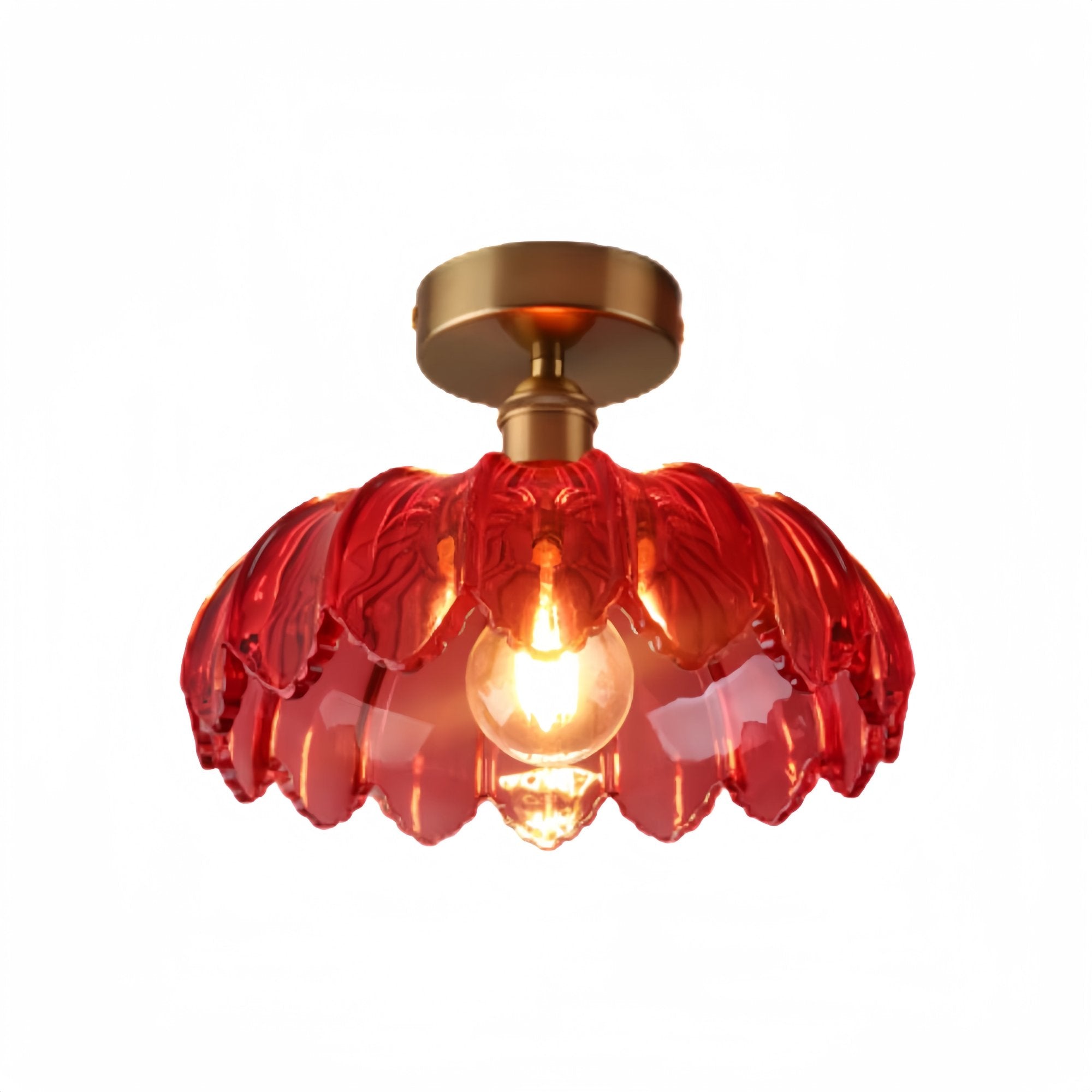 Vintage Lotus Flower Glass Ceiling Light
