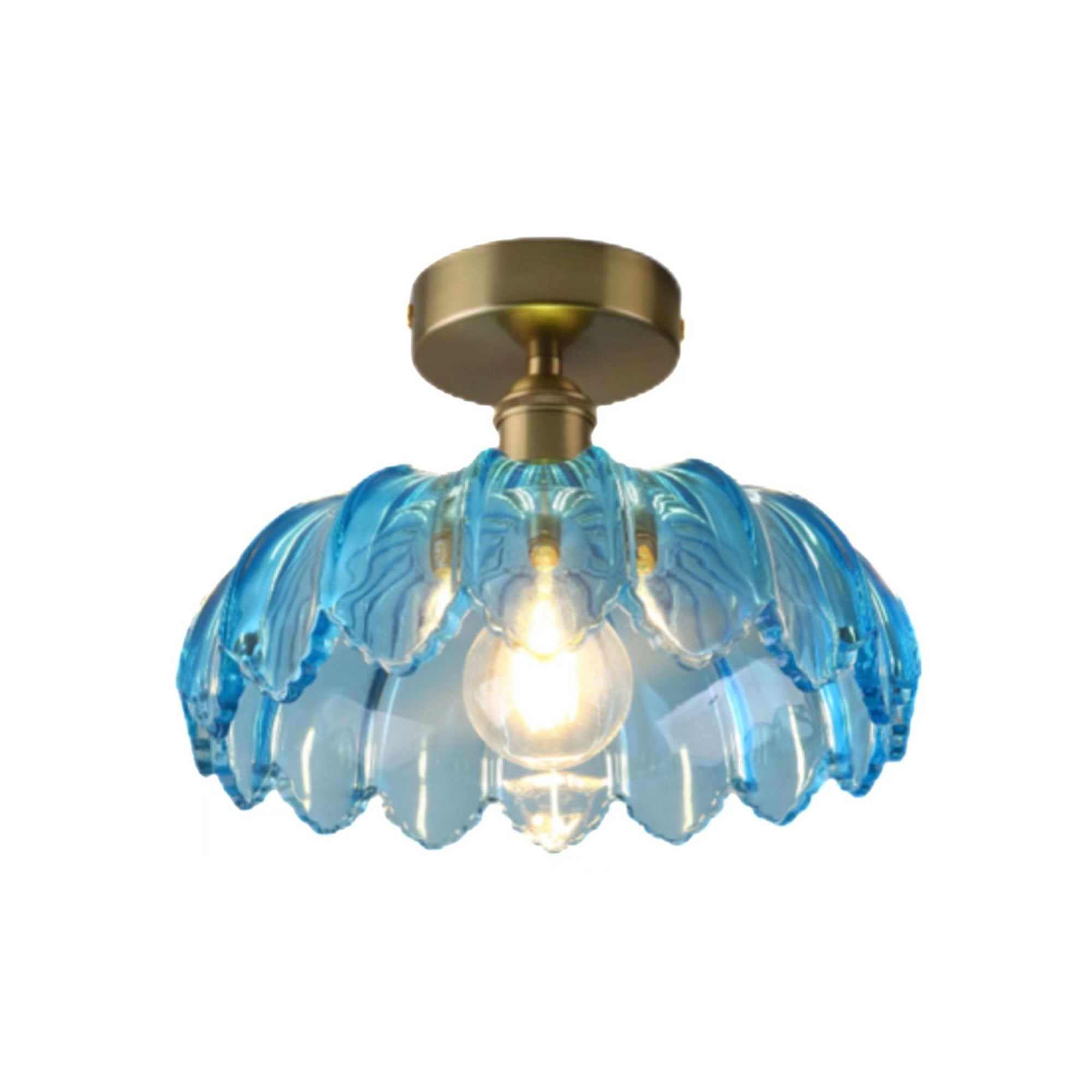 Vintage Lotus Flower Glass Ceiling Light