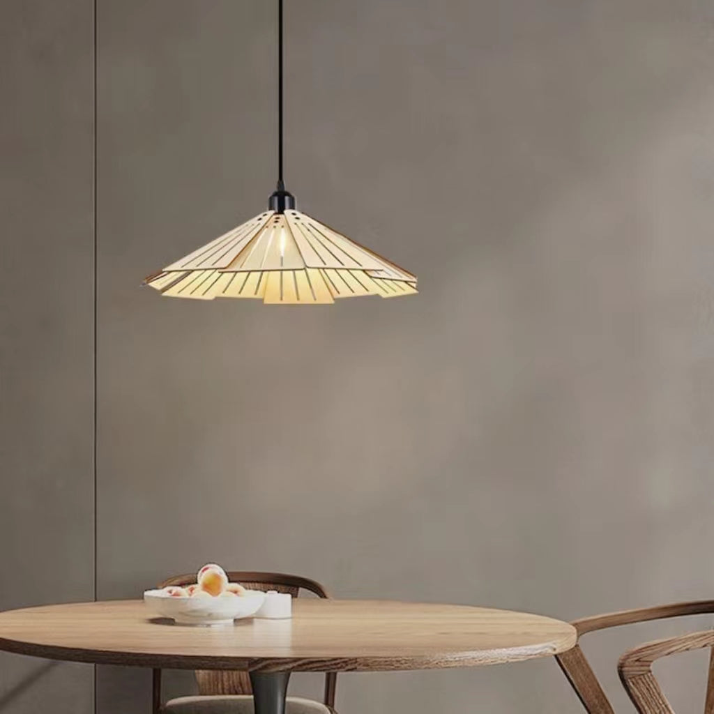 Vintage Minimalist Umbrella Wooden Pendant Light