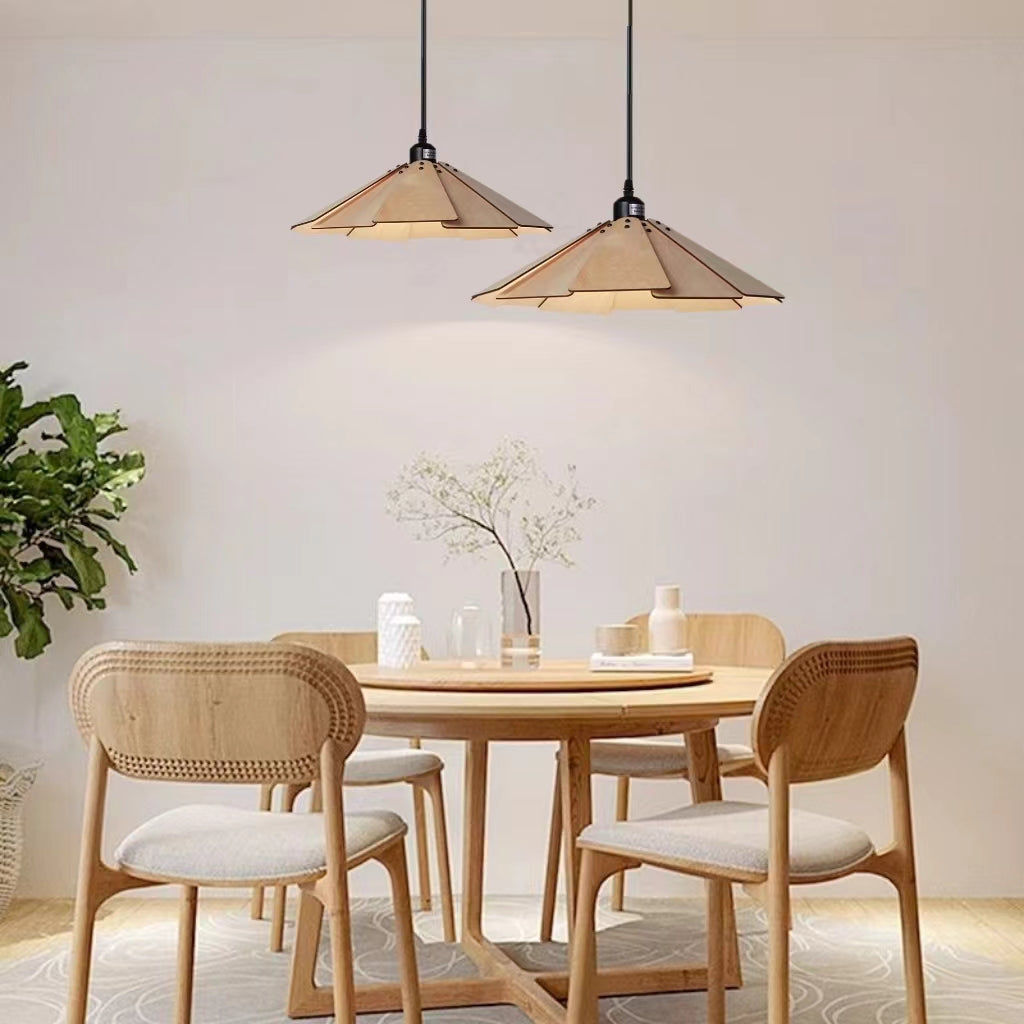 Vintage Minimalist Umbrella Wooden Pendant Light