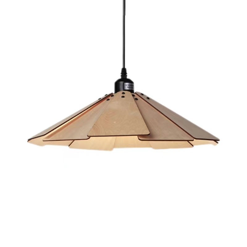 Vintage Minimalist Umbrella Wooden Pendant Light