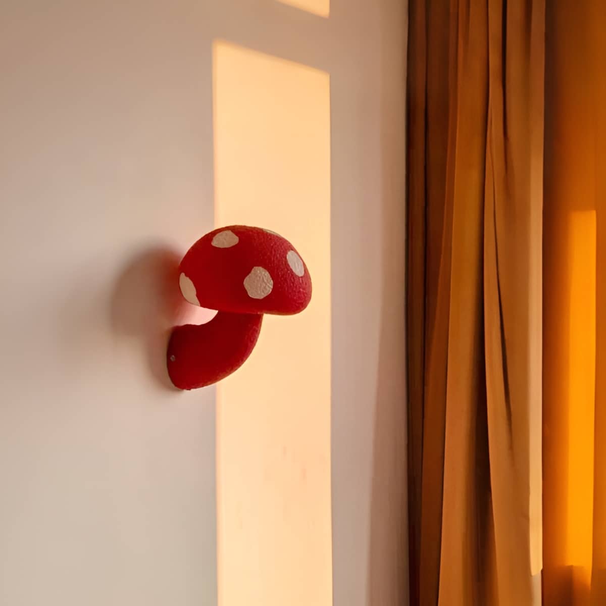 Art Deco Rustic Resin Mushroom Wall Light for Nursery