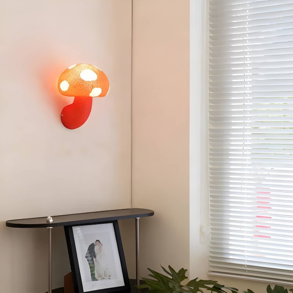 Art Deco Rustic Resin Mushroom Wall Light for Nursery