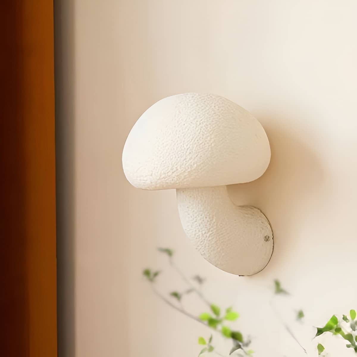 Art Deco Rustic Resin Mushroom Wall Light for Nursery
