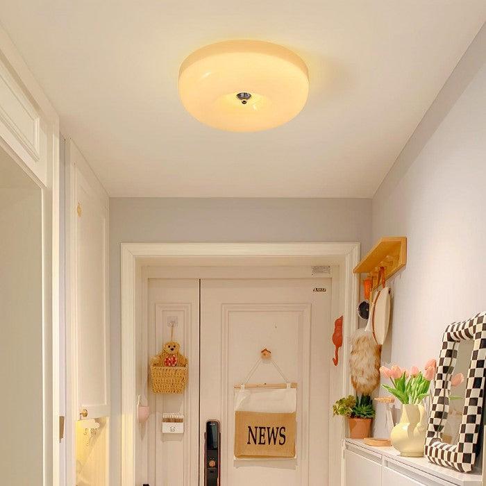 Modern Bauhaus Pudding LED Round Glass Ceiling Light