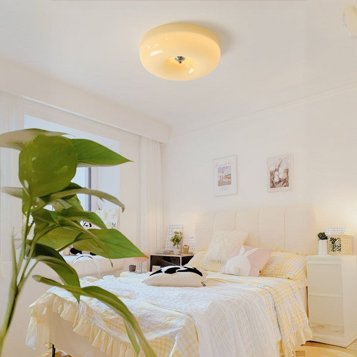 Modern Bauhaus Pudding LED Round Glass Ceiling Light