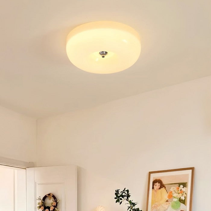 Modern Bauhaus Pudding LED Round Glass Ceiling Light