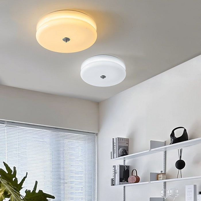 Vintage Bauhaus Cream Round Ceiling Light
