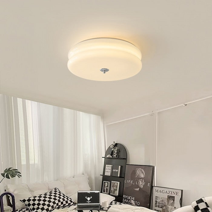Vintage Bauhaus Cream Round Ceiling Light